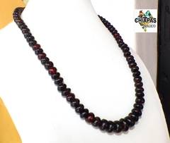 Collar con Donas de Ámbar Rojo & Plata Ley (52 CM) - Chiapas Mágico