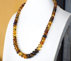 Collar Con Donas De Ámbar Auténtico & Plata Ley (DN2) en internet
