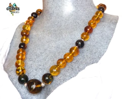 Collar con Esferas De Ámbar & Plata Ley (67 CM) en internet