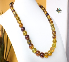 Collar Con Esferas De Ámbar & Plata Ley (57.5 CM) - comprar en línea