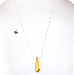 Collar Con Gota De Ámbar Faceteada & Cadena De Plata (52 CM) - comprar en línea