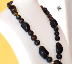 Collar Con Ámbar Musgoso & Dije Central Rústico (58 CM) - comprar en línea