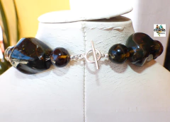 Collar Con Ámbar Musgoso & Dije Central Rústico (58 CM) - tienda en línea