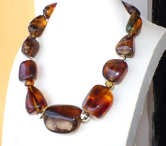 Collar con Ámbar Auténtico & Plata Ley (53 cm) - comprar en línea