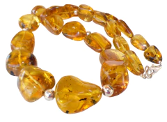 Collar Con Ámbar Auténtico & Plata Ley 75 CM (NL7) en internet