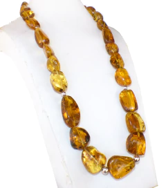 Imagen de Collar Con Ámbar Auténtico & Plata Ley 75 CM (NL7)