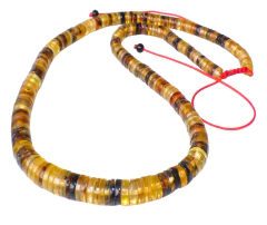 Collares con Pucas de Ámbar Auténtico & Tejido Ajustable (MG1) - Chiapas Mágico