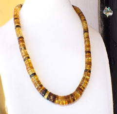 Collar Con Pucas De Ámbar Auténtico & Tejido Ajustable (PC2)