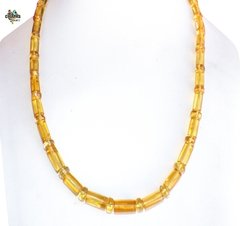 Collar con Tubos y Donas de Ámbar & Plata Ley (52 CM) - comprar en línea