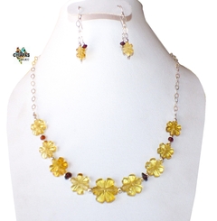 Coordinado Collar y Aretes de Ámbar Auténtico & Plata Ley (CM1) - comprar en línea