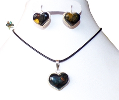 Coordinado Corazones de Ámbar Musgoso & Plata Ley - comprar en línea