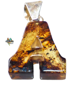 Dije Inicial de Ámbar & Letra Laminada (a elegir)