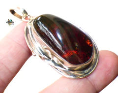 Dije De Ámbar Rojo & Plata Ley .950 (AR1) - comprar en línea