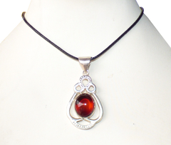 Dije De Ámbar Rojo & Plata Ley .925 (AR2) - comprar en línea