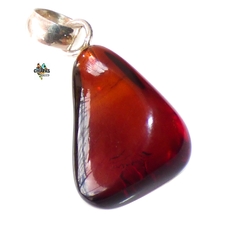Dije De Ámbar Rojo & Plata Ley .925 (AR7)