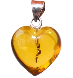 Dije Corazón de Ámbar & Plata Ley #029