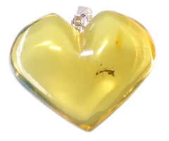 Dije Corazón de Ámbar & Plata Ley #027
