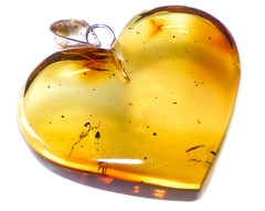 Dije Corazón Ámbar & Plata Laminada #001
