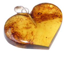 Dije Corazón de Ámbar & Plata Laminada #008 - comprar en línea