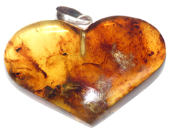 Dije Corazón de Ámbar & Plata Laminada #002 - comprar en línea