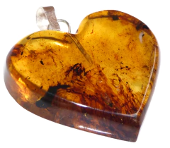 Dije Corazón de Ámbar & Plata Laminada #022 - comprar en línea