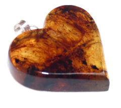 Dije Corazón de Ámbar & Plata Laminada #029 - comprar en línea