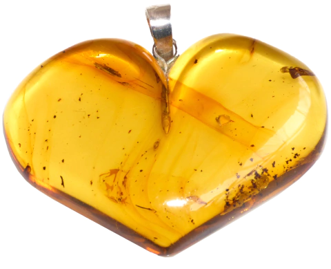 Dije Corazón Ámbar & Plata Laminada #005