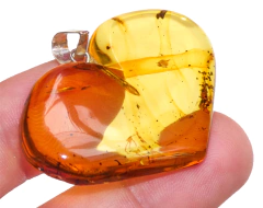 Dije Corazón Ámbar & Plata Laminada #005 - comprar en línea