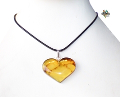 Dije Corazón de Ámbar & Plata Laminada #009 - comprar en línea