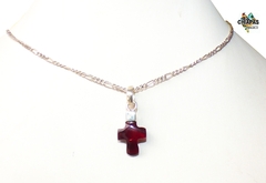 Dije Cruz de Ámbar Rojo & Plata Ley (AR3) - comprar en línea