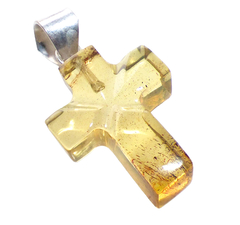 Dijes de Cruz en Ámbar & Plata Laminada - comprar en línea