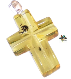 Dije Cruz De Ámbar & Plata Ley #003