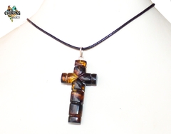 Dije Cruz De Ámbar Y Plata Laminada #005 - comprar en línea