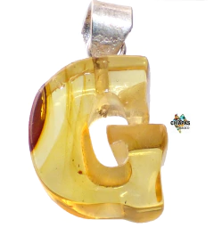 Dije Inicial de Ámbar & Letra Laminada (a elegir)