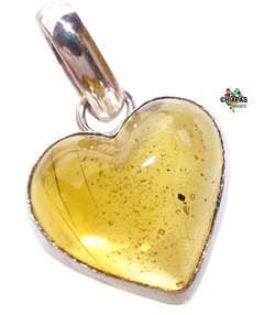 Dije Corazón de Ámbar Rojo & Plata Ley (11)