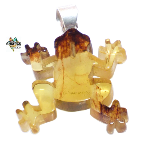 Dije Rana De Ámbar & Plata Laminada