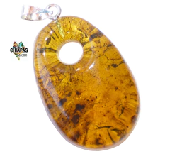 Dije De Ámbar Rústico & Plata Ley #005