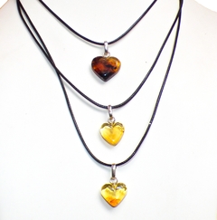Dije Corazón de Ámbar & Plata Ley .950 #031 en internet