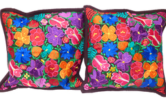 Fundas para cojín Café & Flores (Par) - comprar en línea