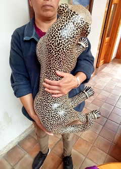 Jaguar De Barro Decorativo Beige (60 CM) - Chiapas Mágico
