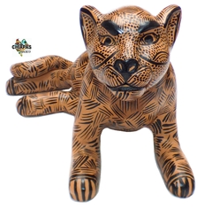 Jaguar De Barro Nude & Negro (28 CM)