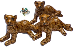 Jaguar De Barro Mantequilla & Negro (22 CM)