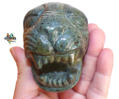 Escultura Cabeza de Jaguar con Jade de Guatemala en internet