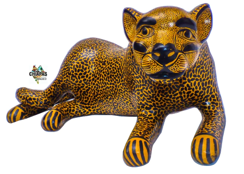 Jaguar de Barro Mantequilla Macho (50 CM)