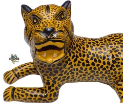 Jaguar De Barro Para Decoración Mantequilla (31 CM) en internet