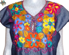 Blusa Mod058 Mezclilla/Flores (S)