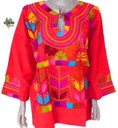 Blusa Milpa #009 Roja/Multicolor (2XL)