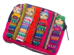 Monedero con muñequitas quitapenas (Worry dolls) - Chiapas Mágico
