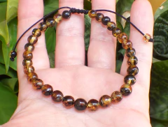 Imagen de Pulsera Con Esferas De Ámbar Tonos Oscuros (BLK5)