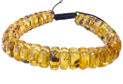 Pulsera con Ámbar en Media Luna & Tejido Ajustable (TML2) - comprar en línea